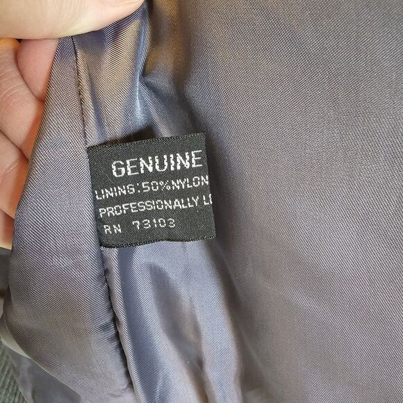 Vintage Leather Bomber Jacket Gray 80s 90s Flight A2 Style Mens S Top Gun Pilot - Picture 7 of 9